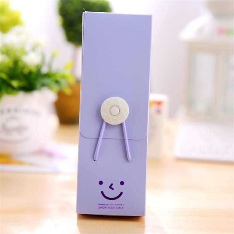 Smiling Face Pattern Solid Color Pencil Case
