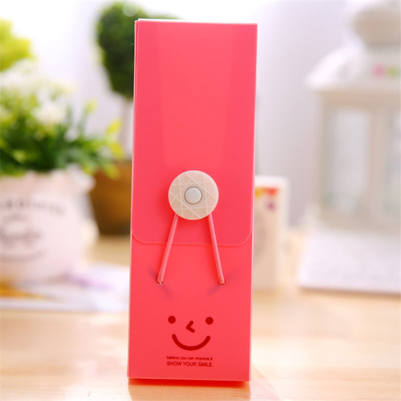 Smiling Face Pattern Solid Color Pencil Case