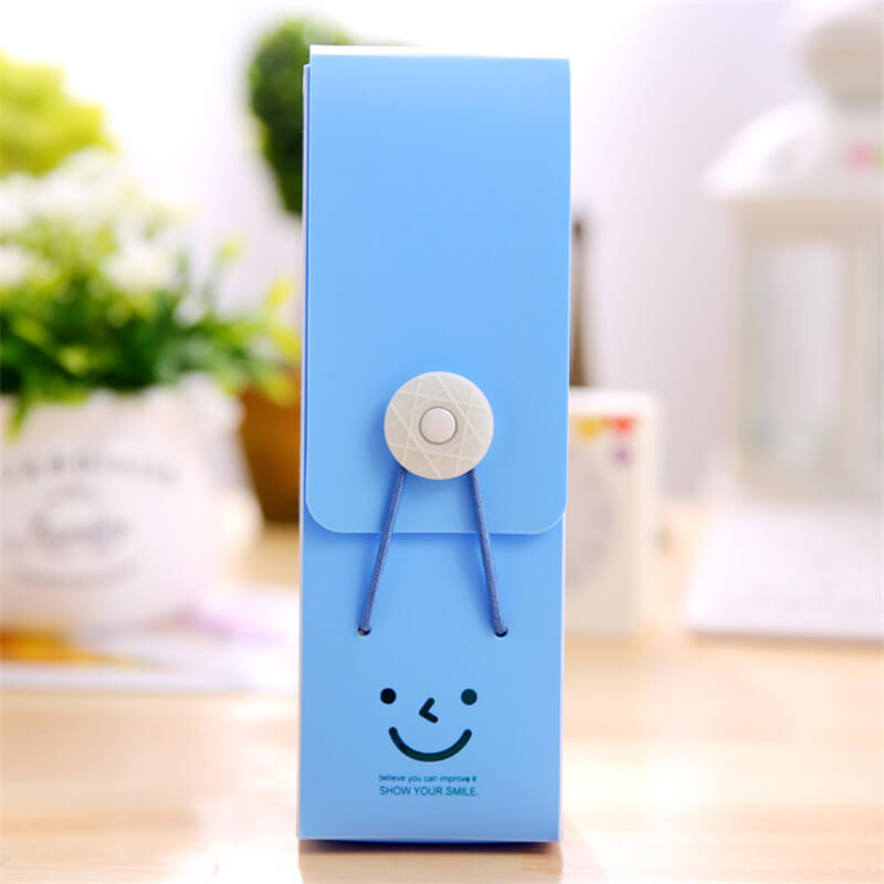 Smiling Face Pattern Solid Color Pencil Case