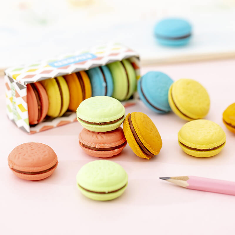 5pcs/box Creative Biscuit Shape Eraser