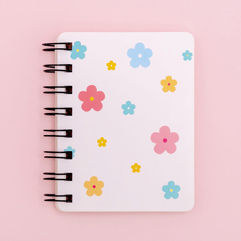 A7 80sheets Portable Floral Pattern Loose-leaf Notebook