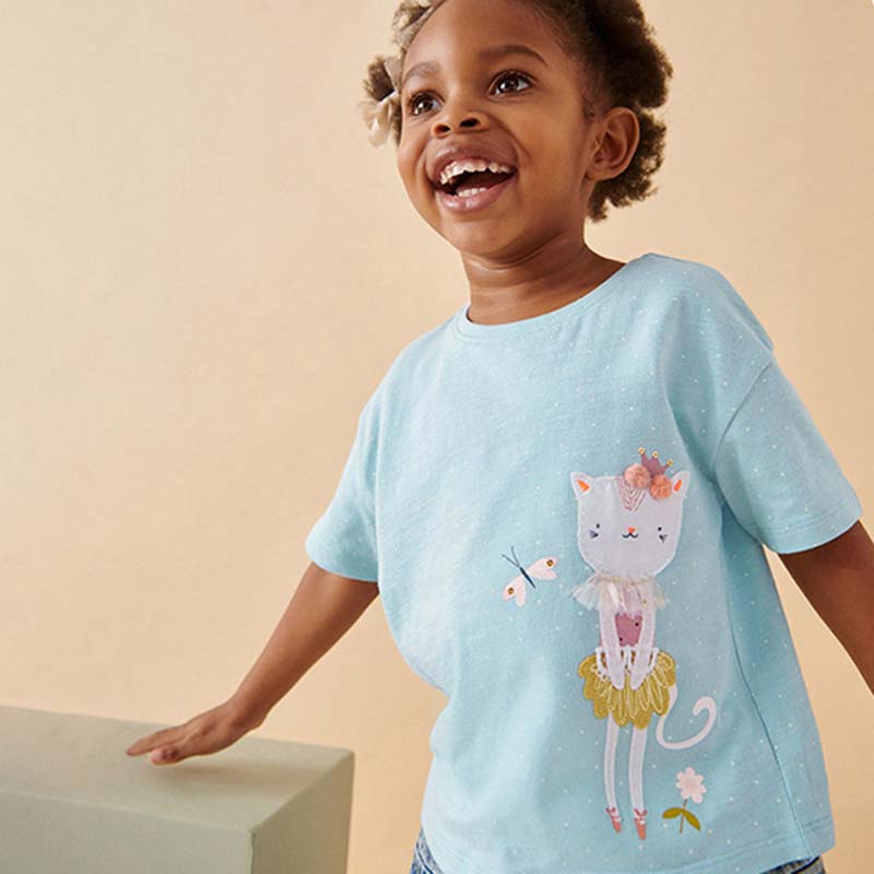 Kids Toddler Girls Casual Cute Short Sleeve T-Shirt