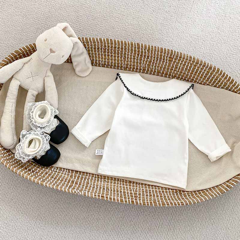 Kids Baby Girls Casual Cute Long Sleeve Lapel T-Shirt