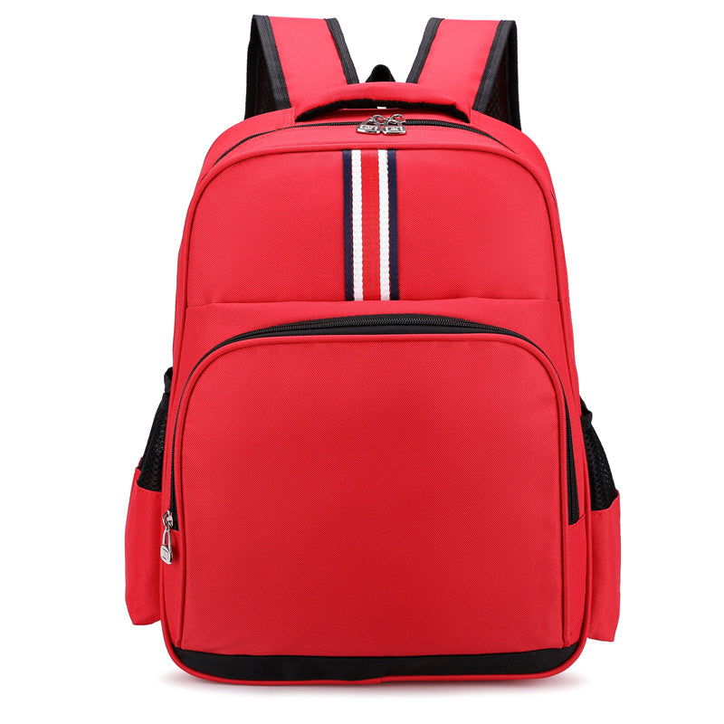 Children Fashion Girls Boys Color Matching Canvas Backpack School Bag