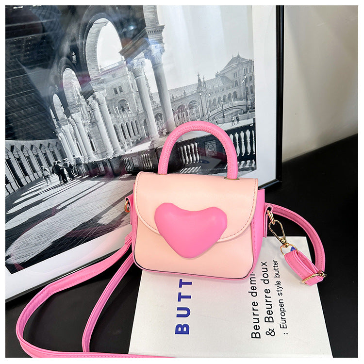 Kids Casual Cute Heart Crossbody Bag