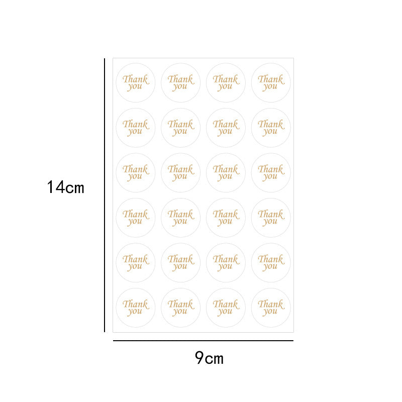 Transparent Diameter 2.5cm Thank You Decoration Sticker