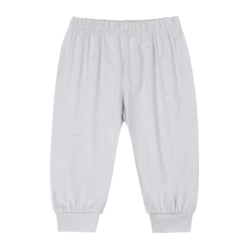 Kids Baby Boys Girls Casual Basic Solid Color Trousers