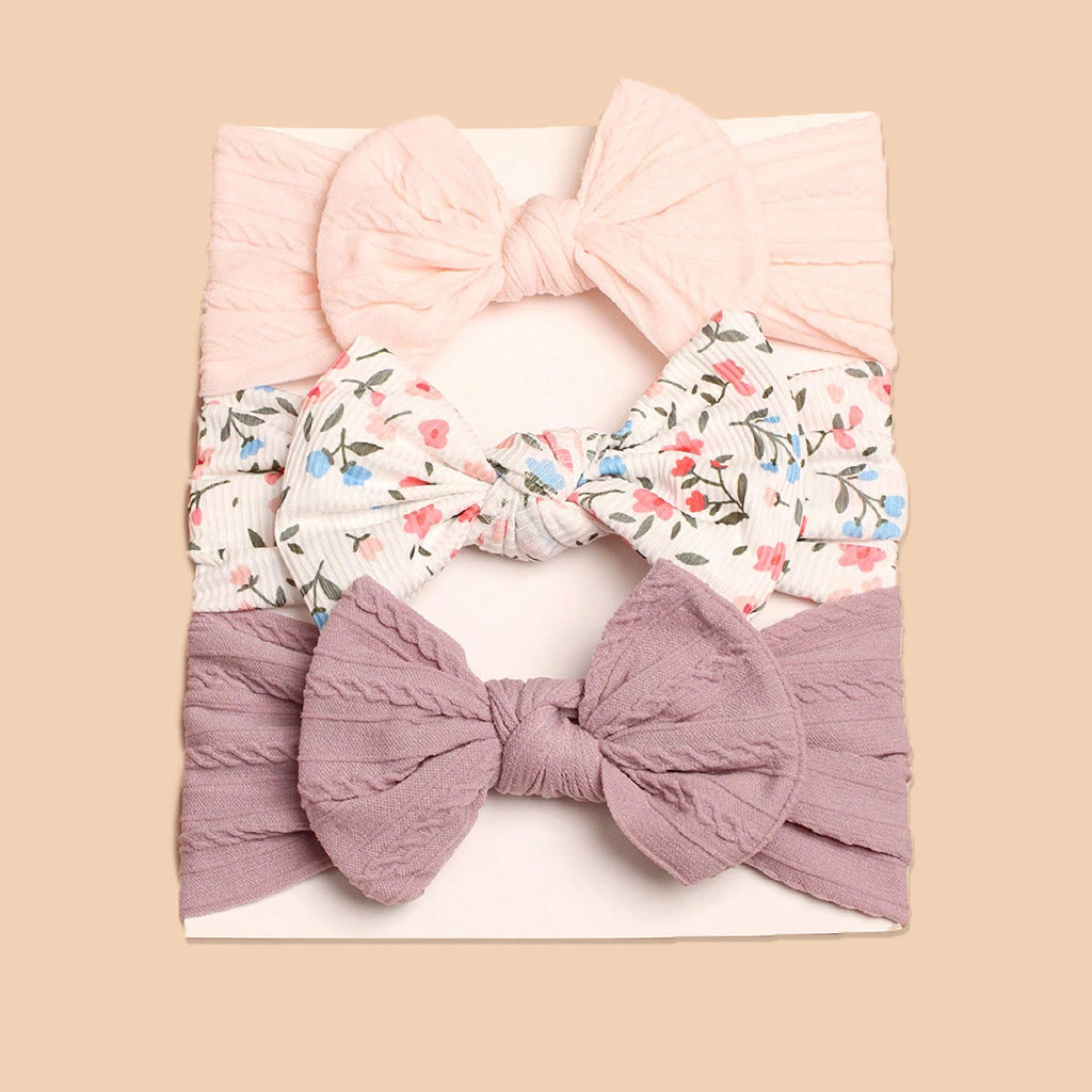 3pcs Spring Summer Baby Headscarf Children Cute Hair Bow Accessories