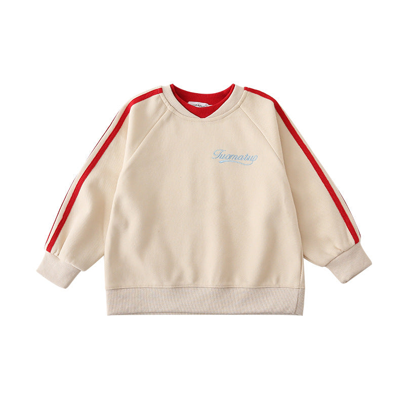 Autumn Simple Fashion Letter Embroidery Round Neck Long Sleeve Sweatshirt