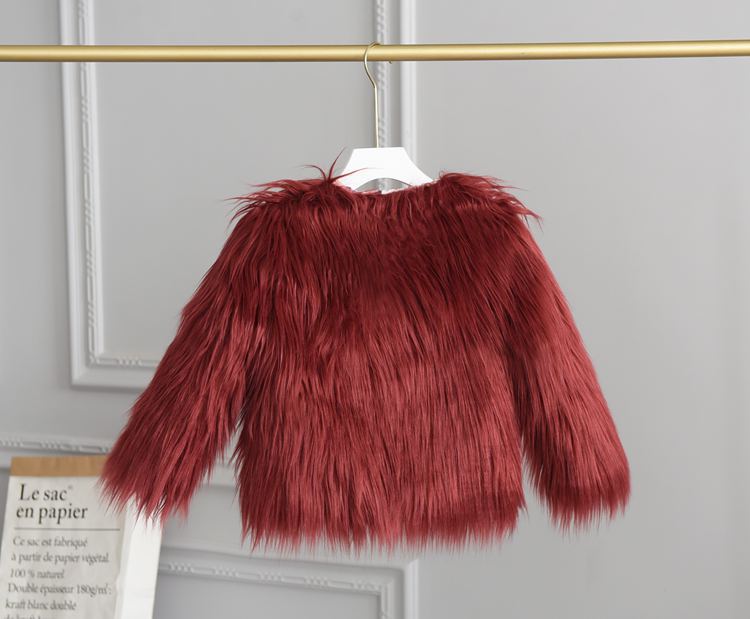 Winter Kids Toddler Girls Faux Fur Plush Solid Coat