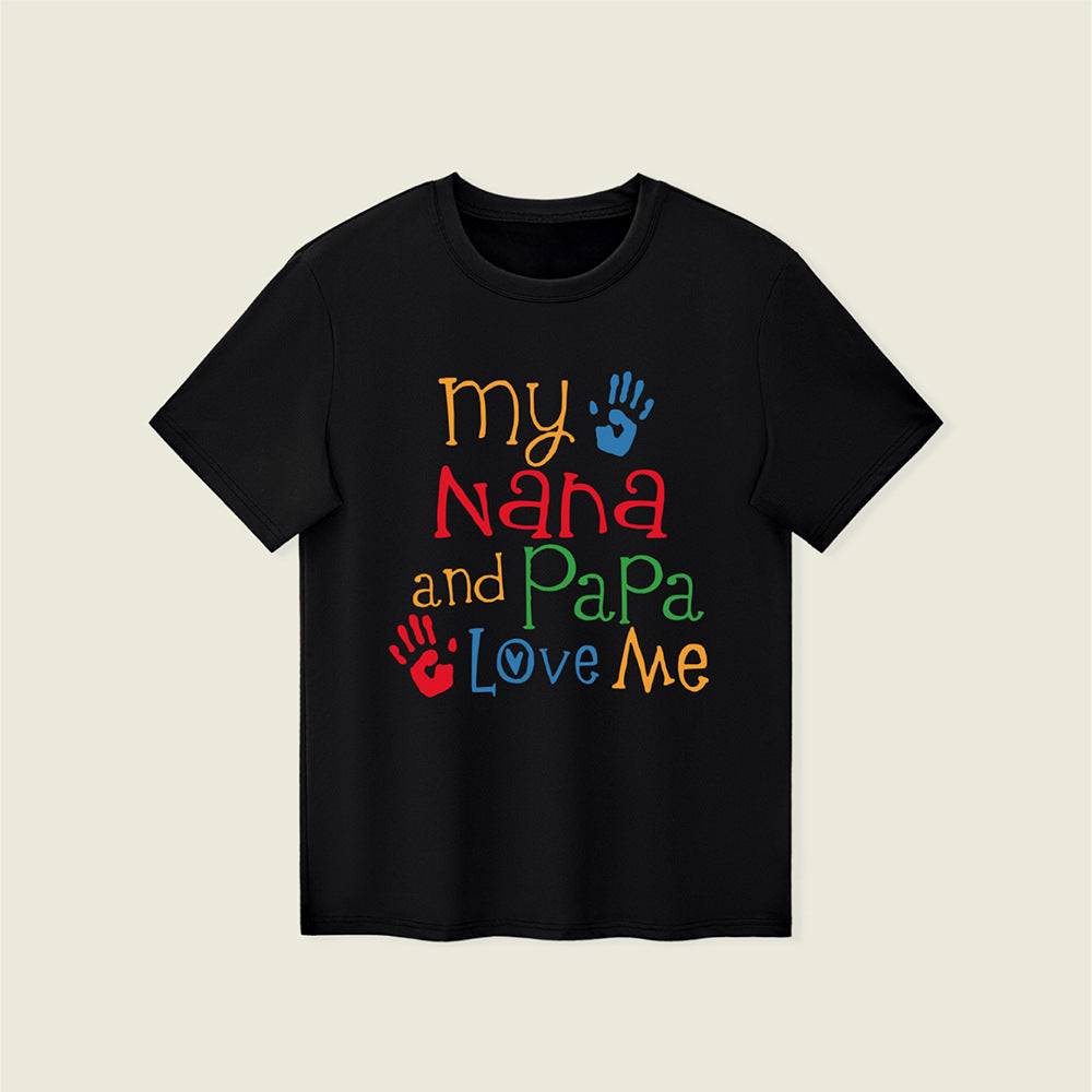 Kids Toddler Boys Fashion Casual Alphabet Print Short Sleeve Round Neck T-Shirt