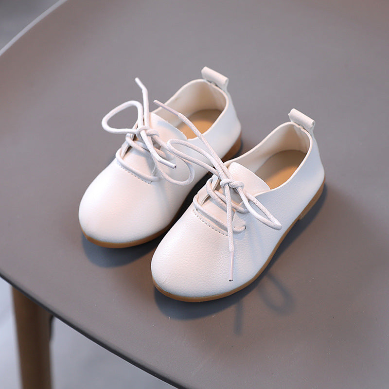 Girls Fashion Solid Color Leather Shoes