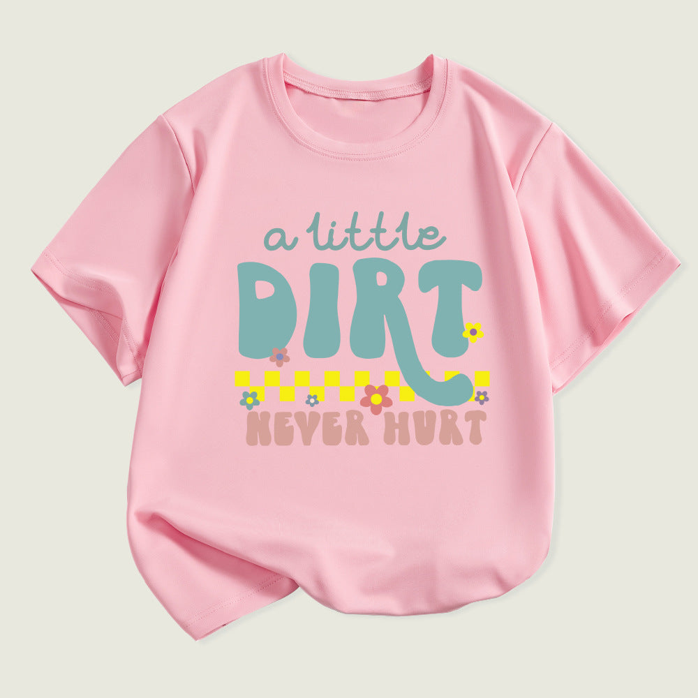 Kids Toddler Boys Girls Alphabet Print Short Sleeve T-Shirt