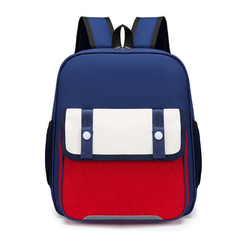 Children Fashion Girls Boys Color Matching Nylon Backpack School Bag