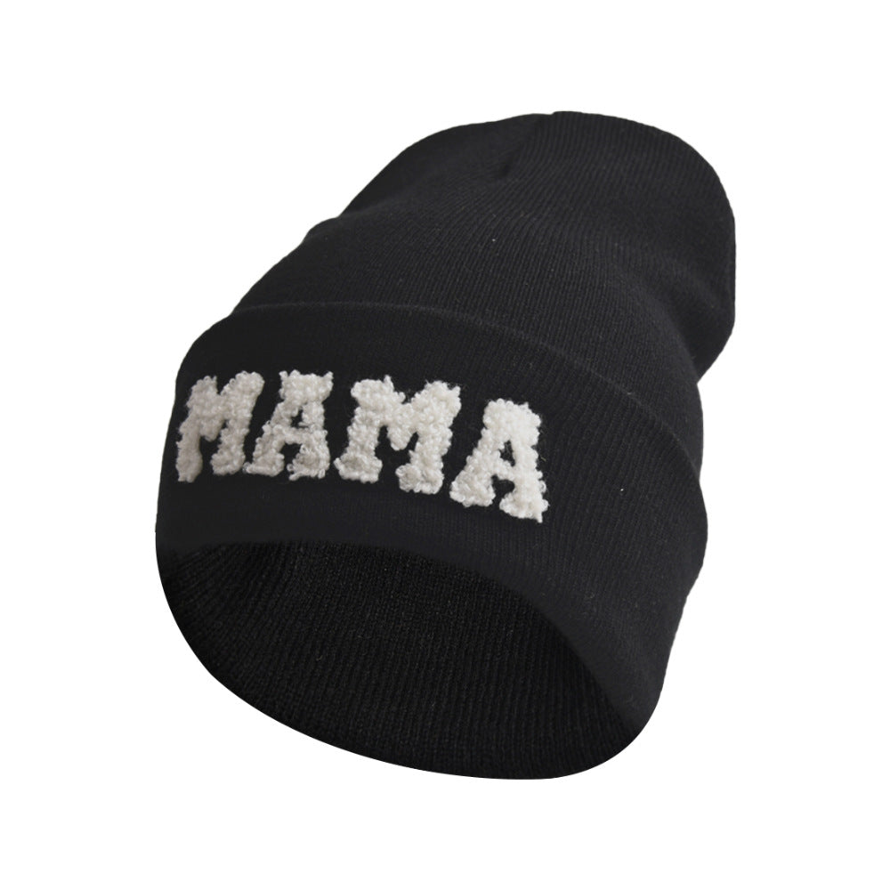 Women'S Letter Embroidery Outdoor Warm Pullover Knitted Hat