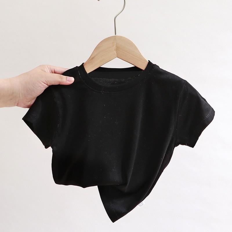 Kids Casual Roun Neck Short Sleeve Loose Basic T-shirt