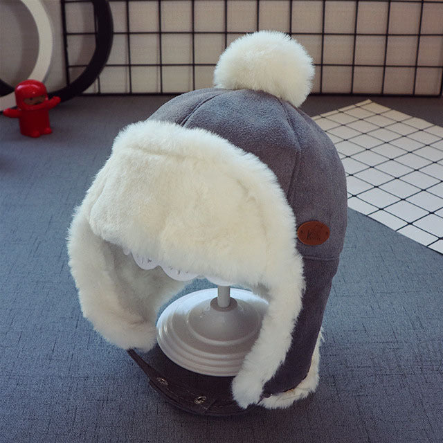 Toddlers Newborn Baby Plus Velvet Warm Ear Protection Hat