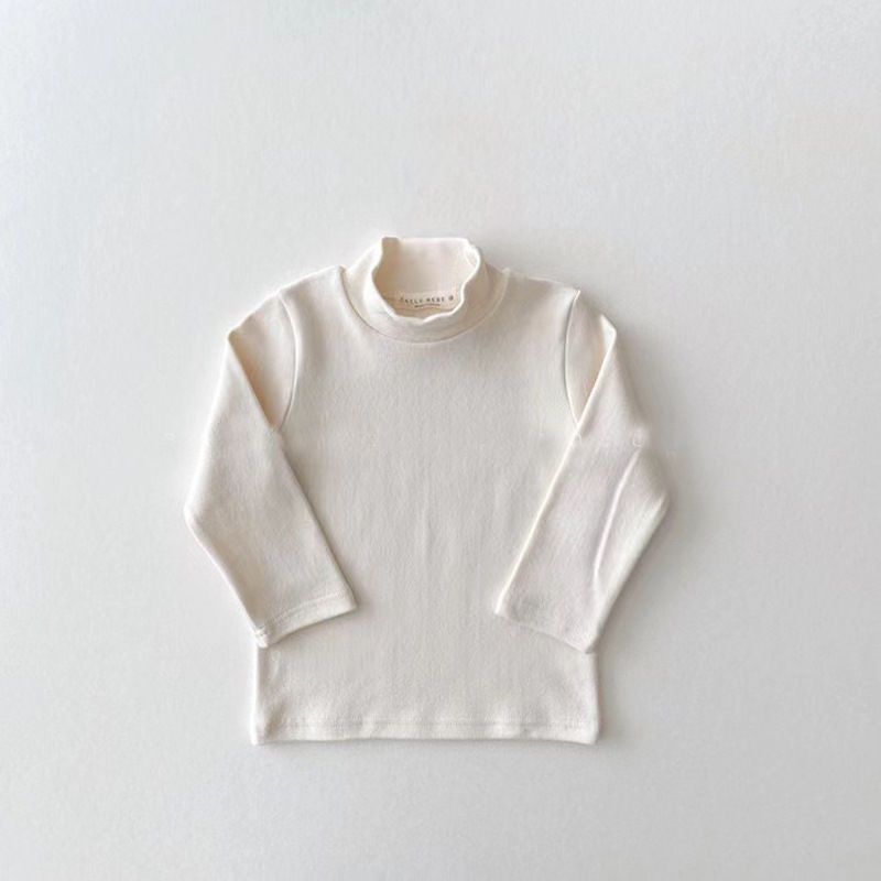 Children Kids Baby Fashion Girls Casual Basic Long Sleeve Half-High Collar T-Shirt Top