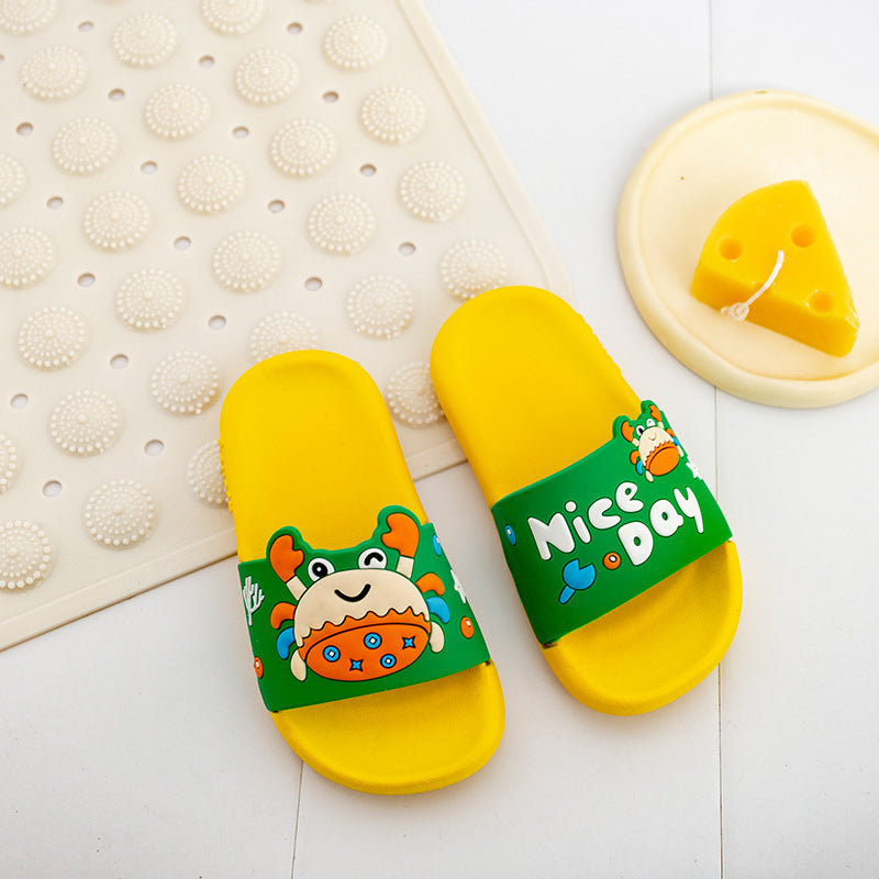 Children Kids Baby Fashion Girls Boys Casual Cartoon Cute Crab Home Non-Slip Slippers Shoes