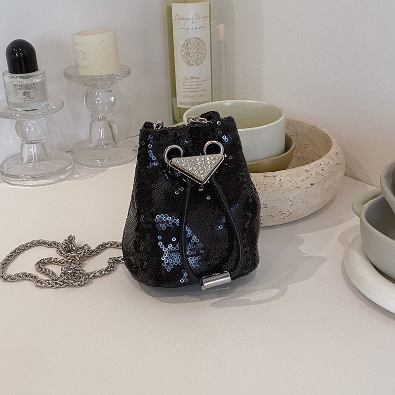 Children'S Fashion Sequin Drawstring Bucket Bag