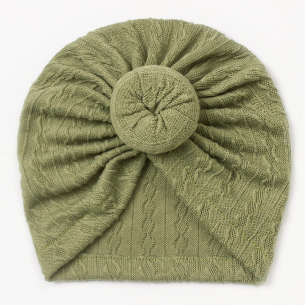 Toddlers Newborn Baby Cute Solid Color Knot Cap