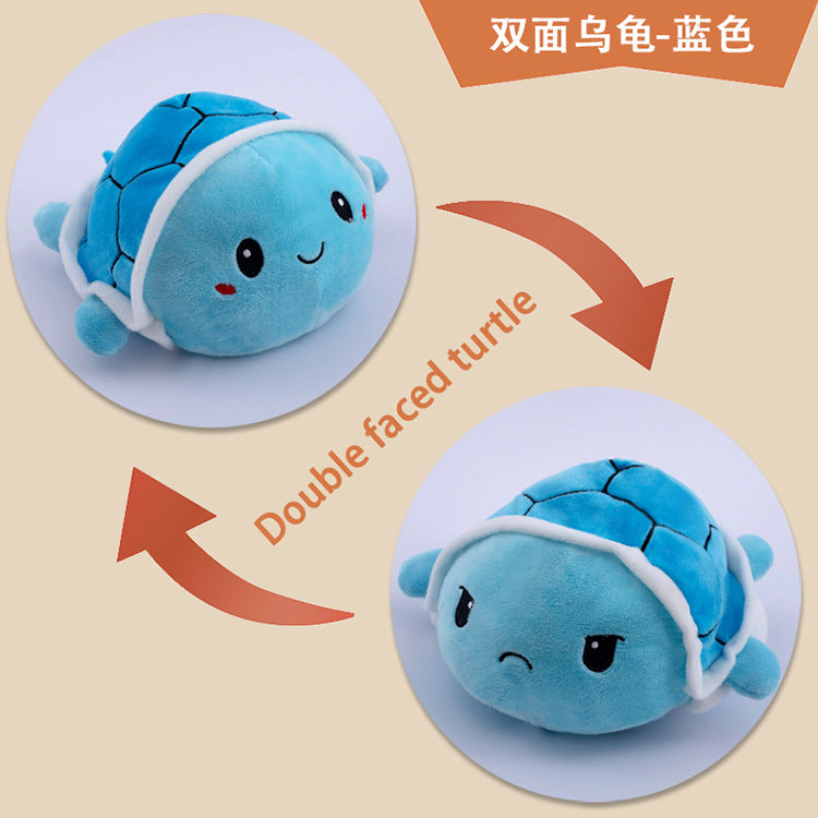 Turn Over Turtle Plush Toy Doll Cartoon Cute Double-Sided Plush Turtle Doll Kids Gift