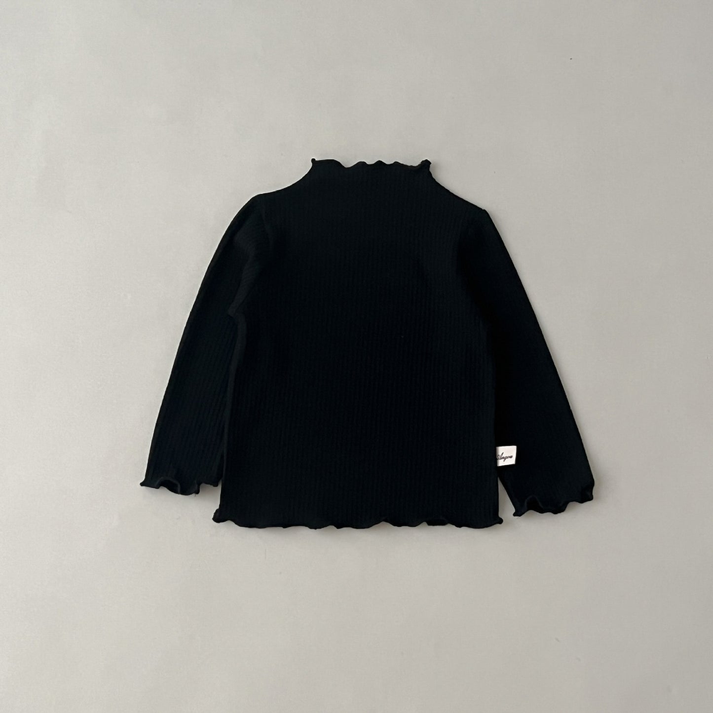 Children Kids Baby Fashion Girls Casual Basic Long Sleeve Half-High Collar Solid Color T-Shirt Top