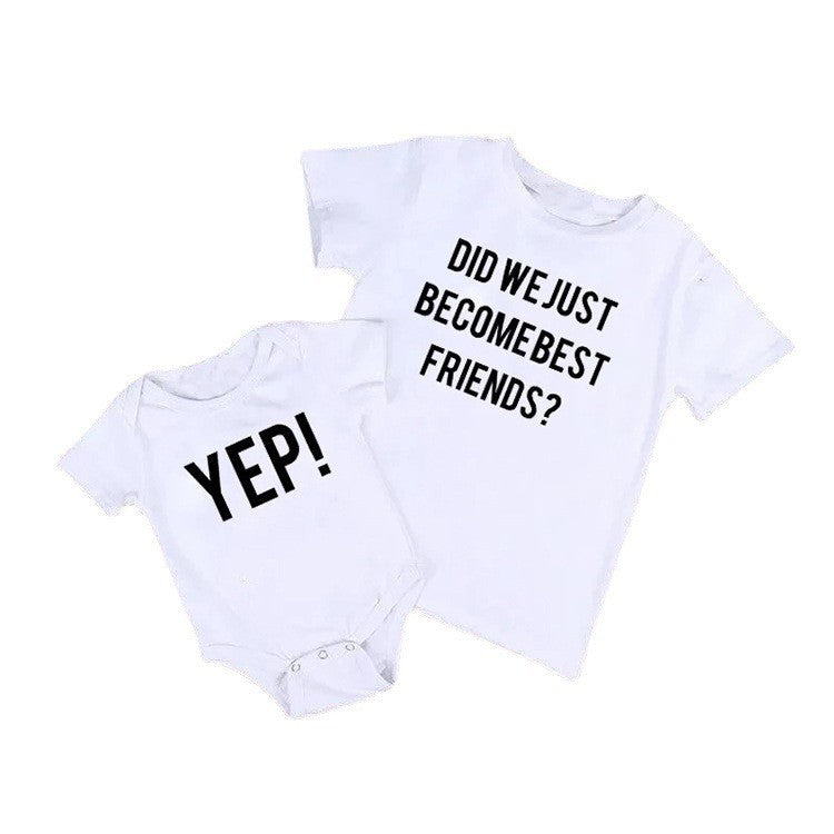 Children Kids Baby Fashion Girls Boys Sister Brother Round Neck T-Shirt