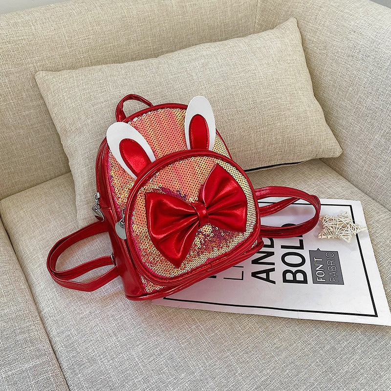 Kids Casual Cute Bow Sequins Backpacks Bag