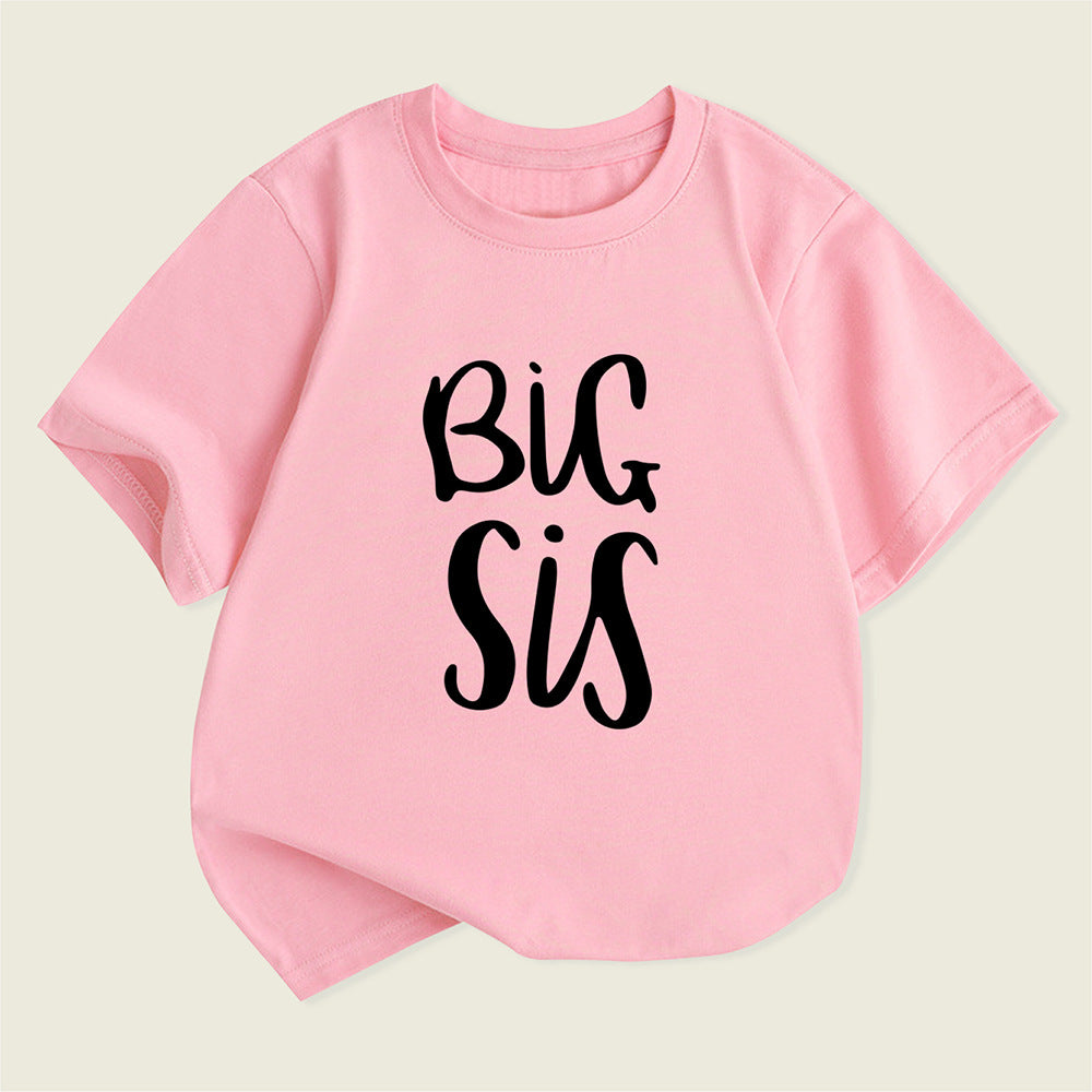 Kids Toddler Boys Girls Casual Cute Alphabet Print Short Sleeve T-Shirt