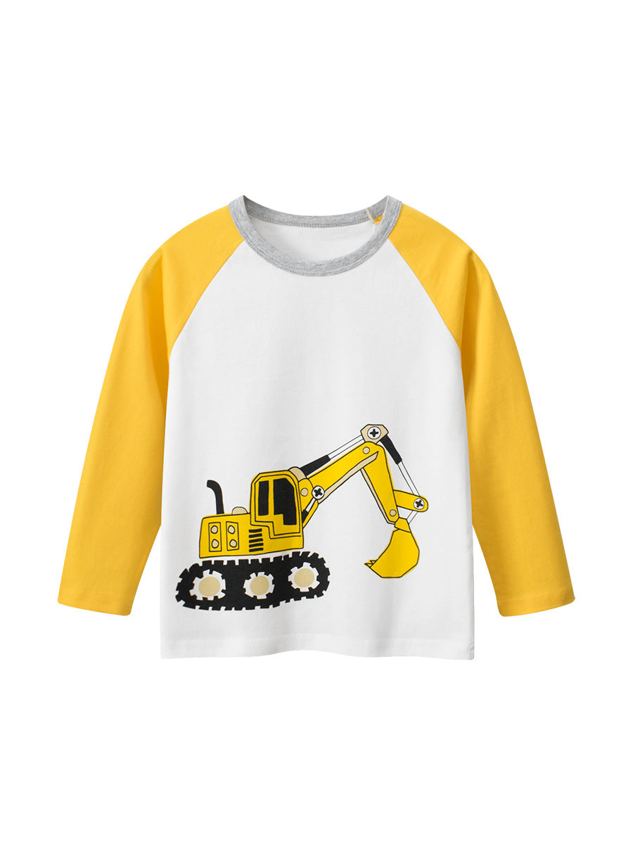 Boy Casual Cartoon Print Long Sleeve T-Shirt