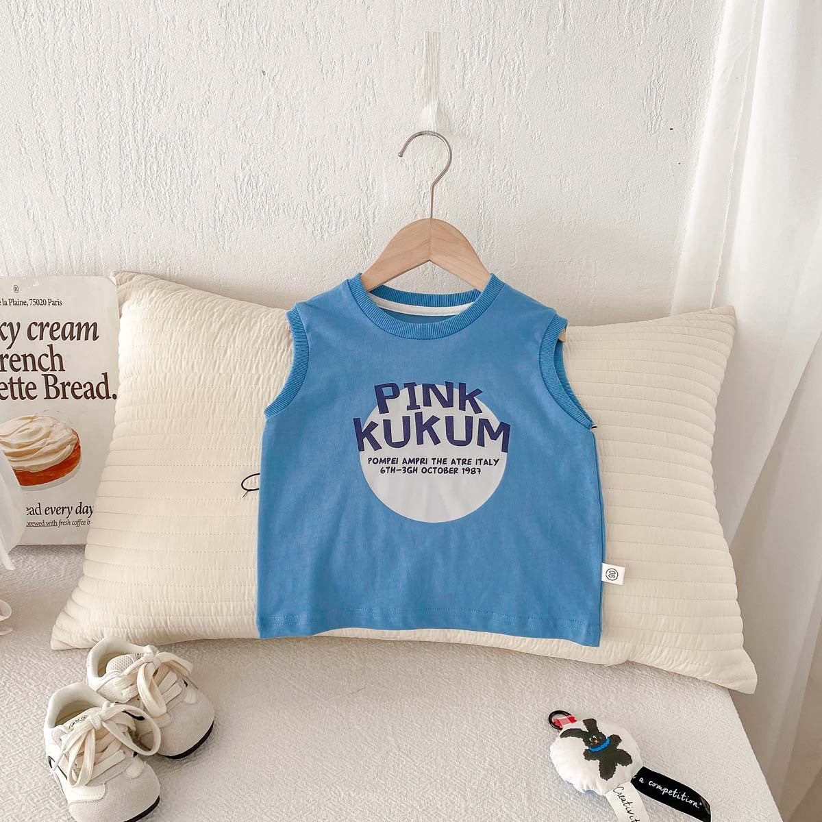 Kids Toddler Boys Fashion Casual Alphabet Print Sleeveless T-Shirt