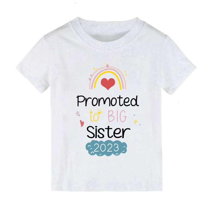 Children Kids Toddlers Girls Boys Short-Sleeved Letter Print T-Shirt