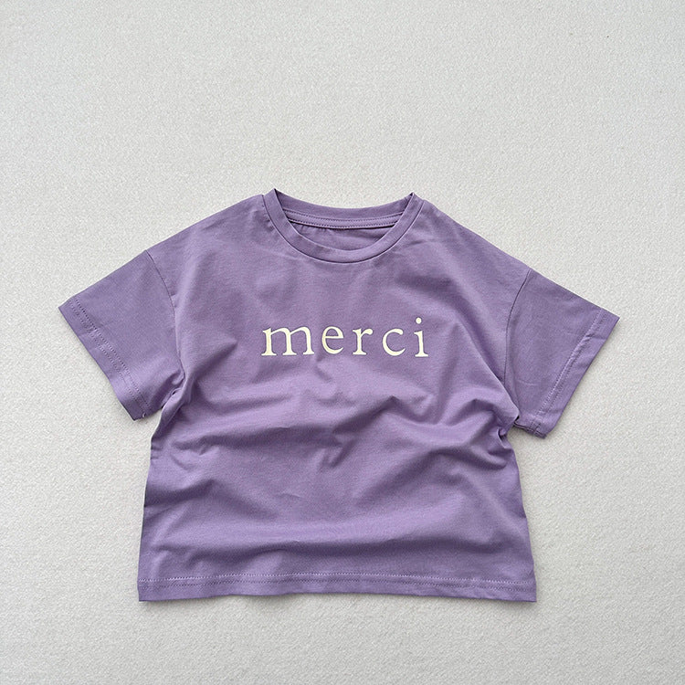 Kids Toddler Boys Girls Casual Cute Letter Print Short Sleeve T-Shirt