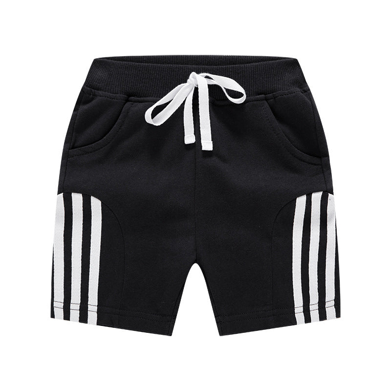 Kids Boys Casual Stripe Elastic Basic Sport Shorts
