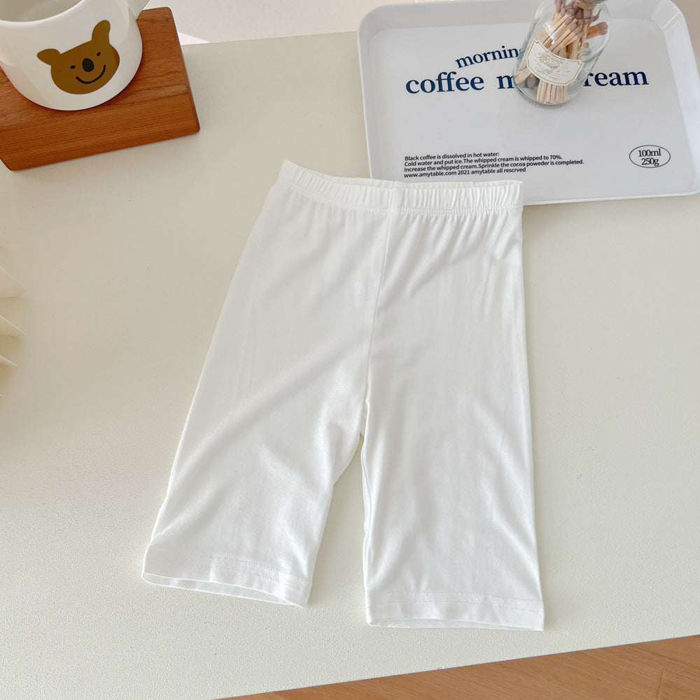 Children Kids Baby Fashion Girls Casual Basic Solid Color Leggings Shorts
