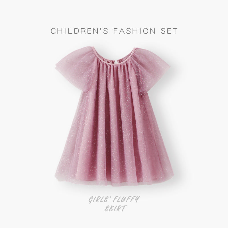 Toddler Girls Summer Mesh Star Cute Dress