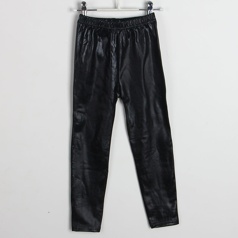 5pcs/set Kids Girls Basic Solid Color Elastic Pants