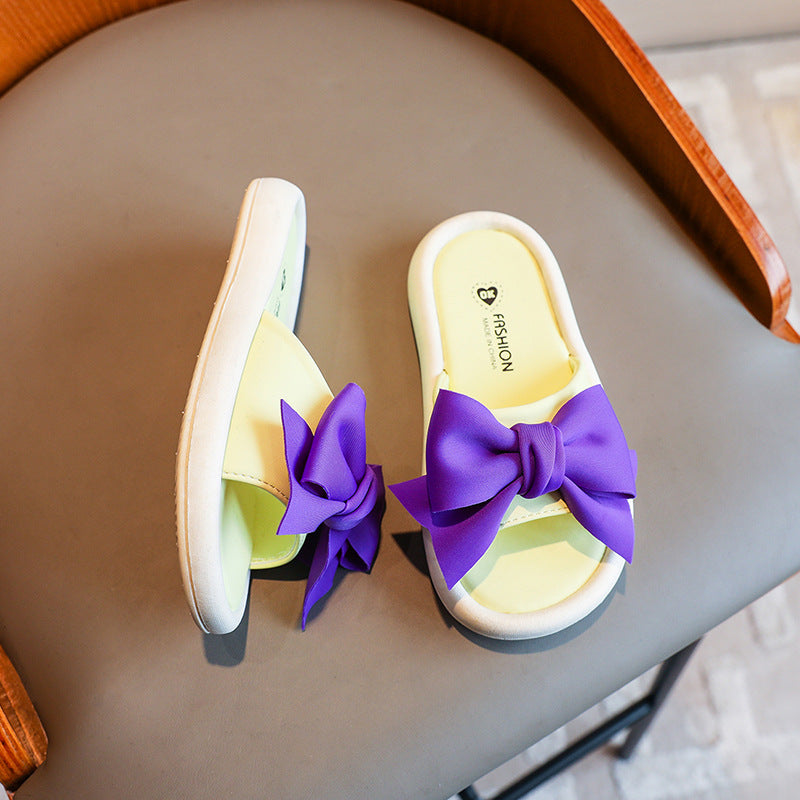 Children Kids Baby Fashion Girls Cute Bow Slippers Shes