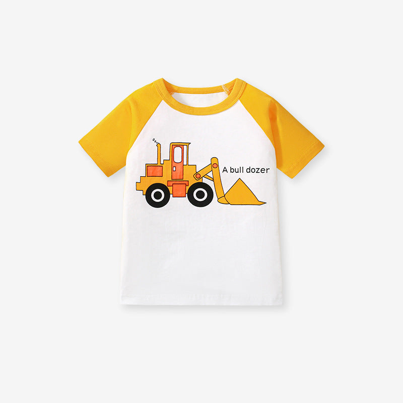 Kids Toddler Boys Casual Cartoon Short Sleeve T-Shirt