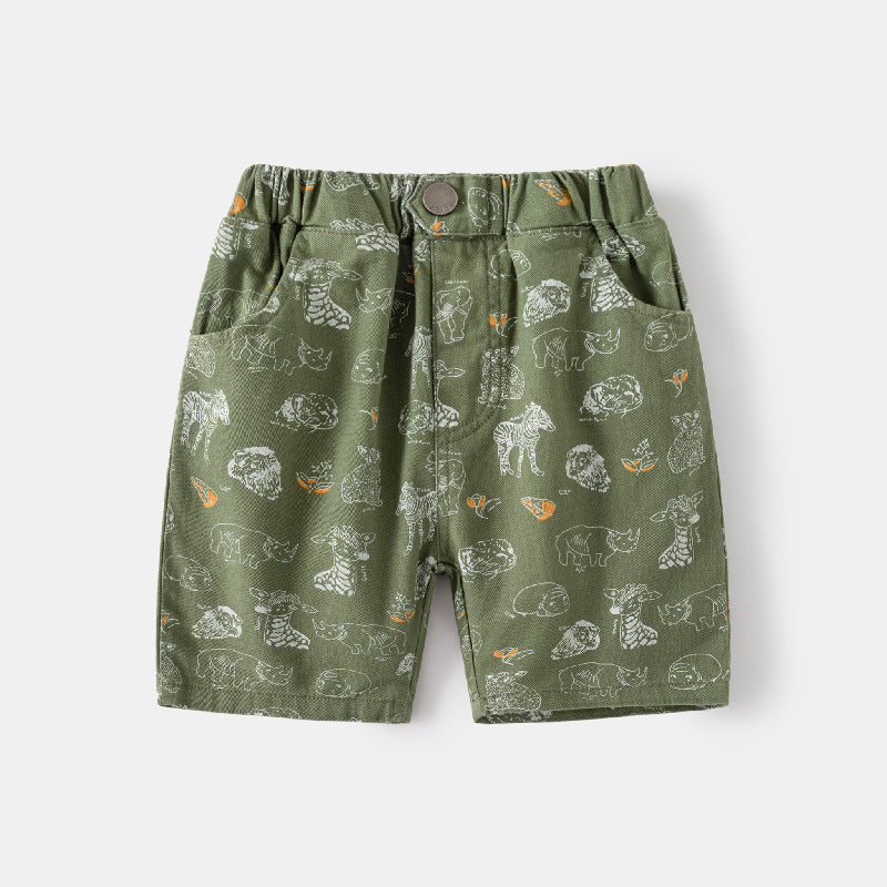Kids Toddler Boys Casual Cute Cartoon Animal Print Shorts
