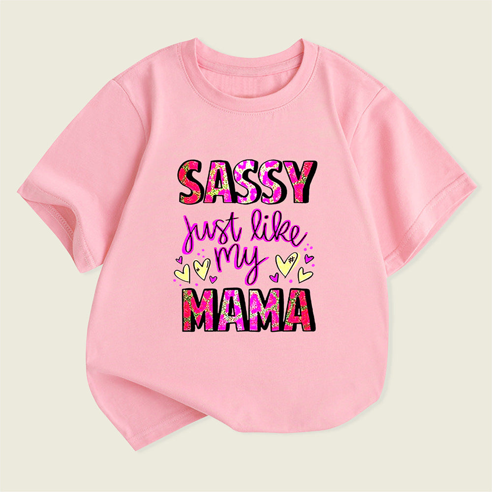 Kids Toddler Boys Girls Casual Cute Alphabet Print Short Sleeve T-Shirt