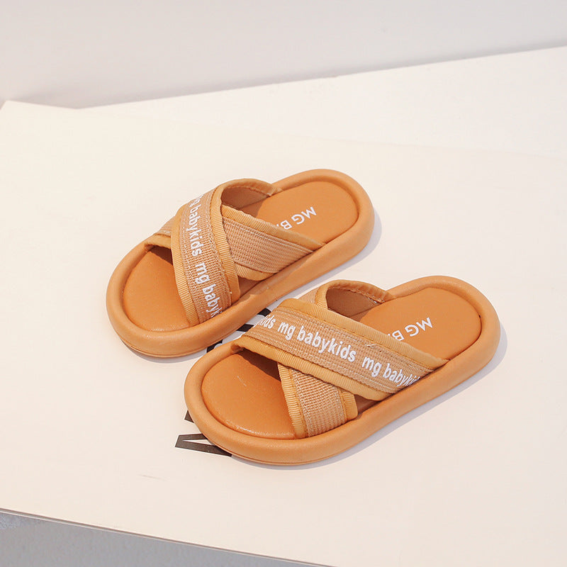 Children Kids Baby Fashion Girls Boys Soft Bottom Cross Beach Casual Slippers Shoes