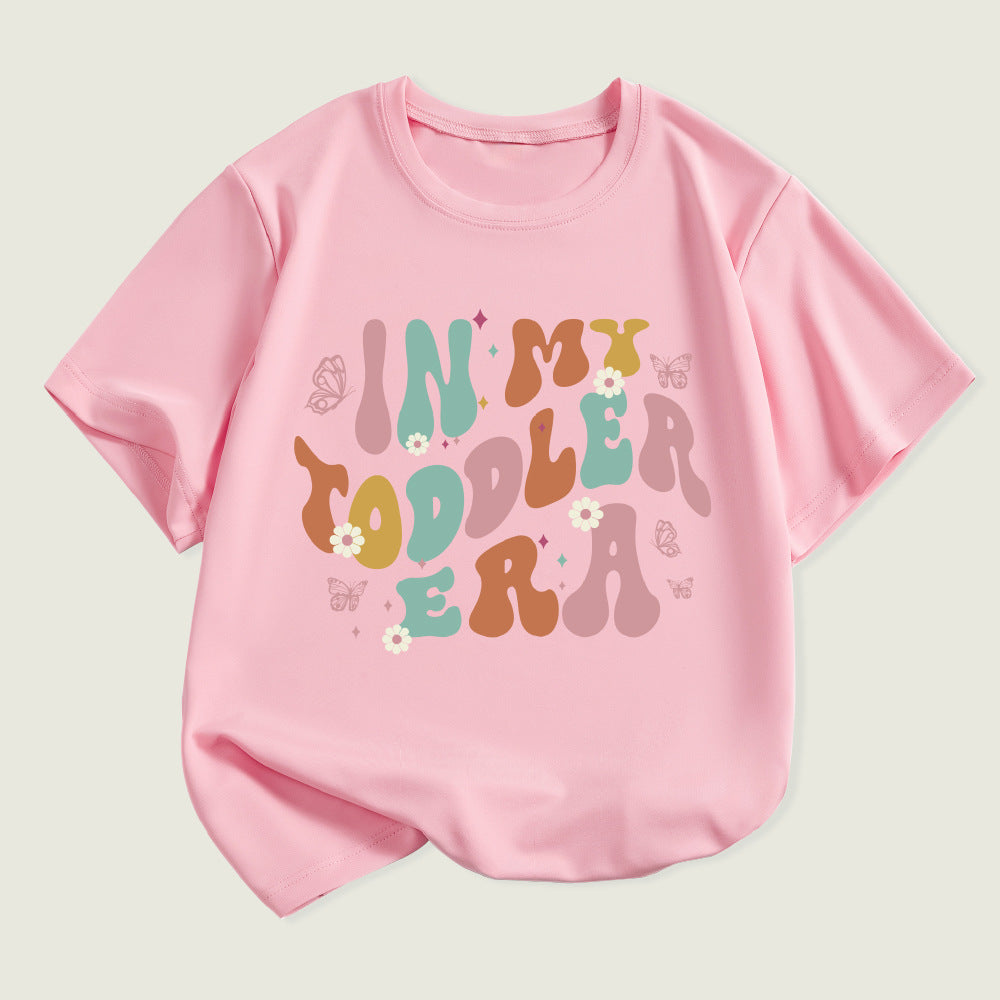 Kids Toddler Boys Girls Alphabet Print Short Sleeve T-Shirt