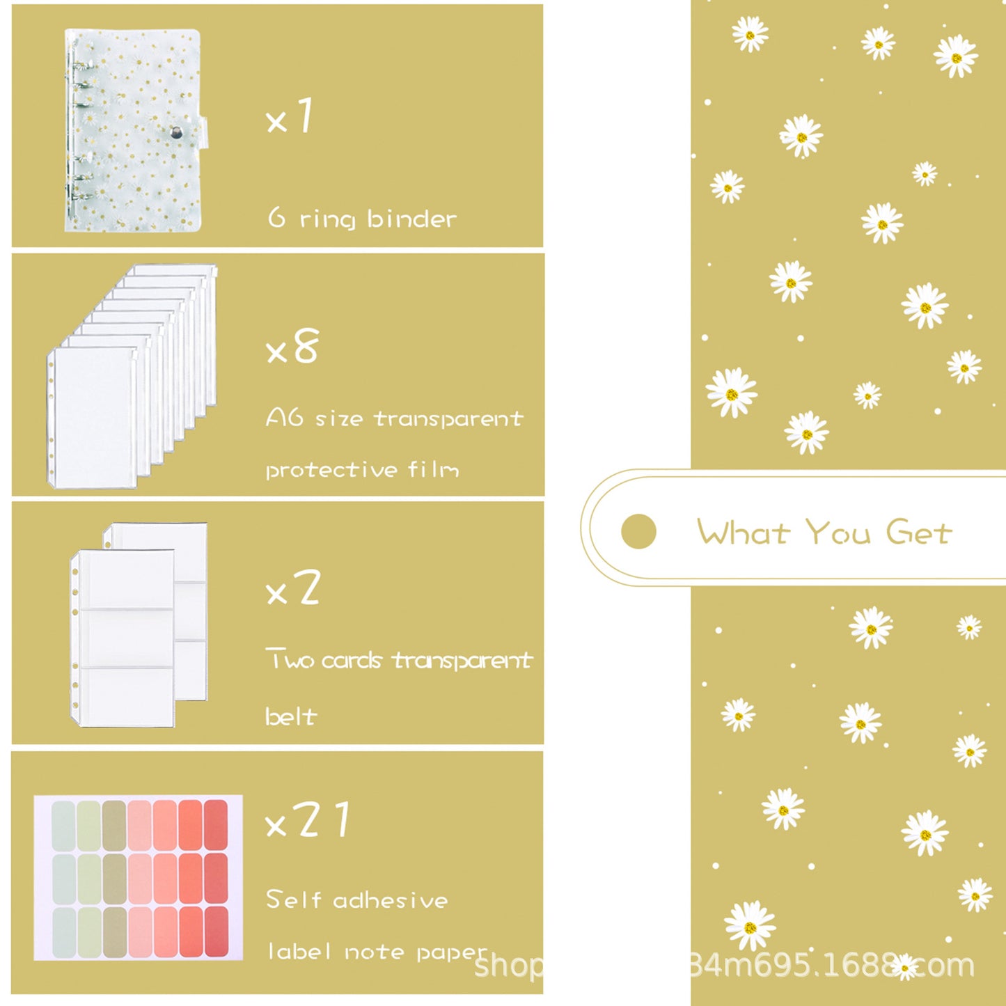 Transparent Creative A6 Binder Zipper Bag Notebook