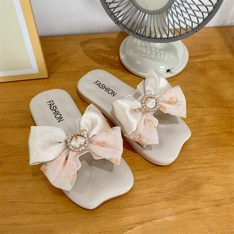 Kids Girls Casual Cute Bow Flat Slippers