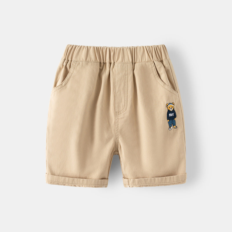 Kids Toddler Boys Fashion Casual Embroidery Cartoon Bear Shorts