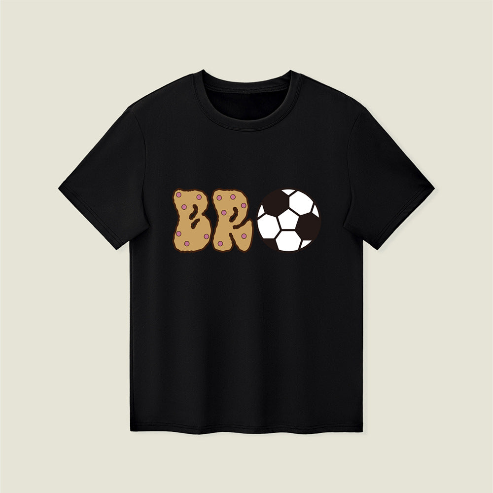 Kids Toddler Boys Fashion Casual Football Print Short Sleeve Round Neck T-Shirt