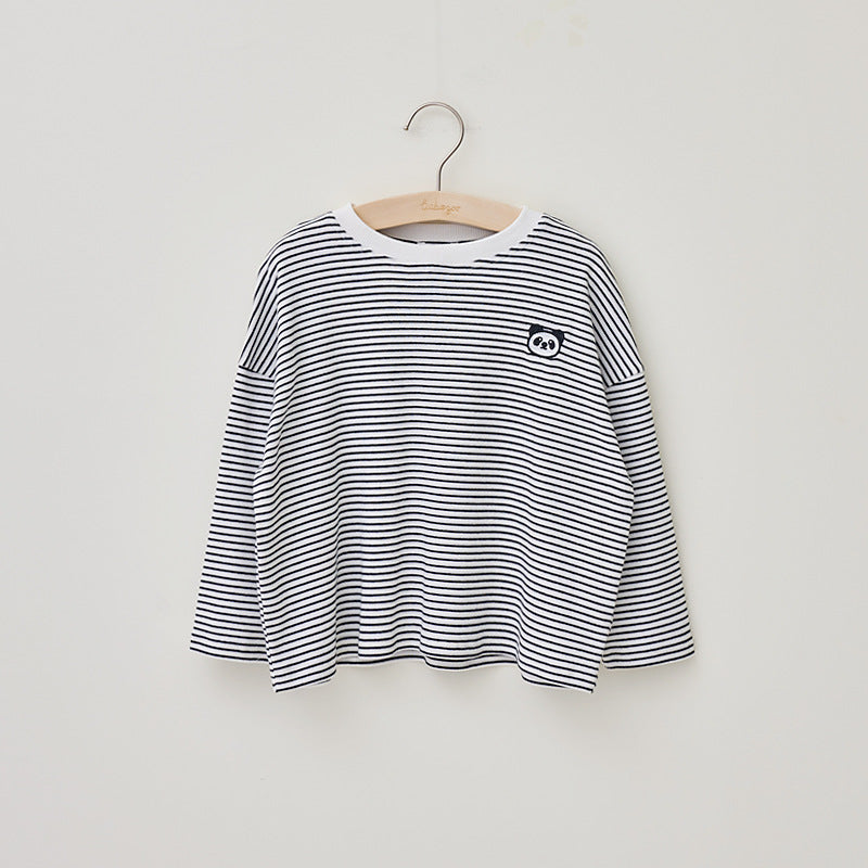 Children'S Casual Stripe Printed Long Sleeve T-Shirt