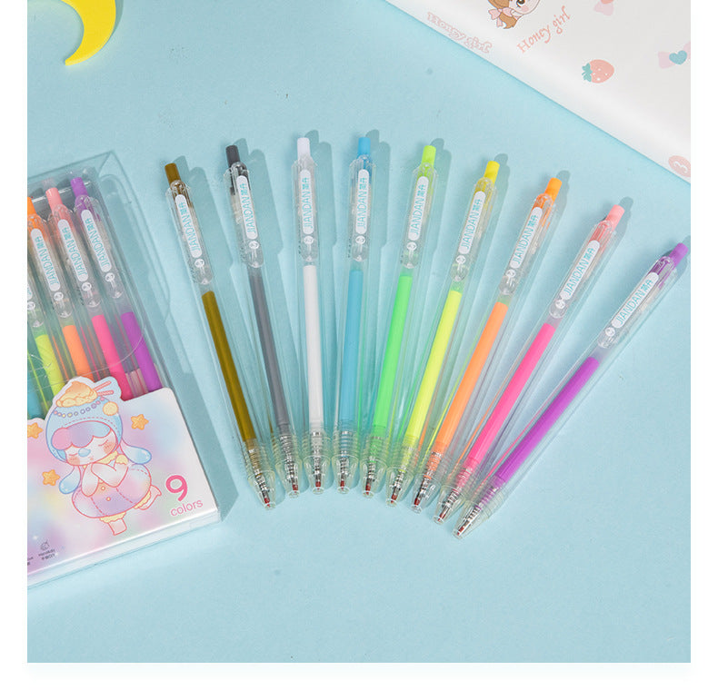 9Pcs/Set Creative Notebook Pen Multicolor Pen Nine-Color Set
